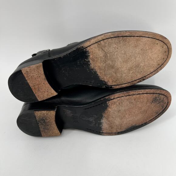 Frye Carly Zip Chelsea Ankle Boots Womens Size 10 B Black Leather Pull On Bootie - Picture 6 of 10